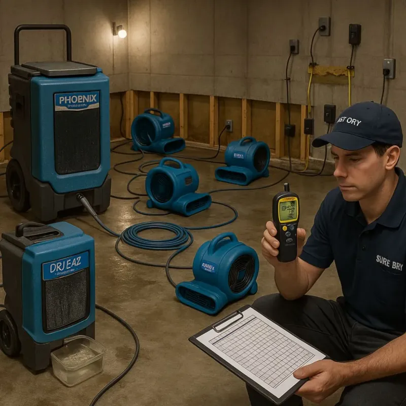 Structural Drying and Dehumidification process in Middle Island, NY